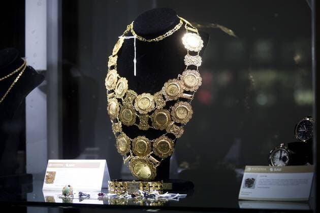 Mexico City, Confiscated jewelry of drug dealers is presented in exhibition