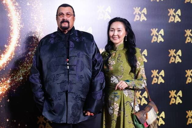 Steven Seagal visits the Zhara Music Festival with his wife Erdenetuya
