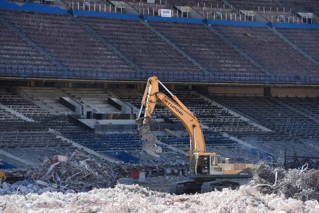 Football, demolition of Vicente Calderon Stadium in Madrid