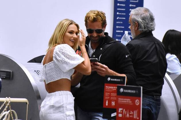 Irina Baeva and Gabriel Soto at Mexico City Airport