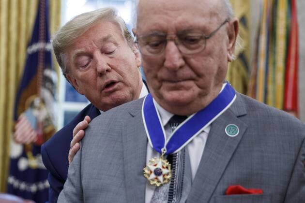 USA, Donald Trump awards Medal of Freedom to former basketball player Robert Cousy in Washington, D.C.