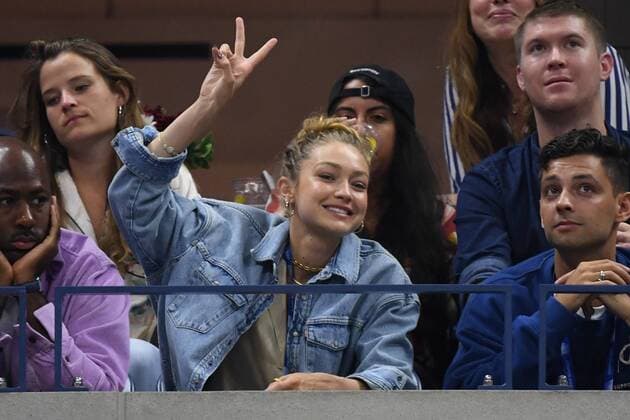 Gigi Hadid at tennis tournament in New York