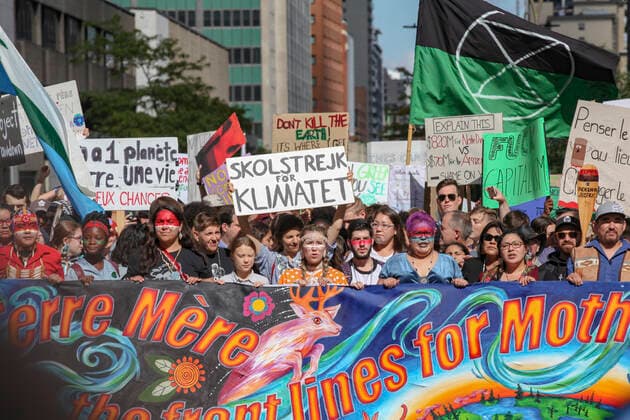 Canada, Greta Thunberg at climate protest in Montreal