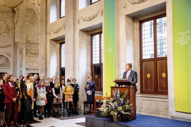 King Willem-Alexander at the Royal Award for Painting in Amsterdam