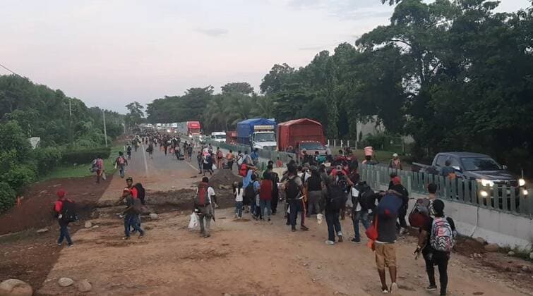 Mexico, migrants on their way north in Tapachula