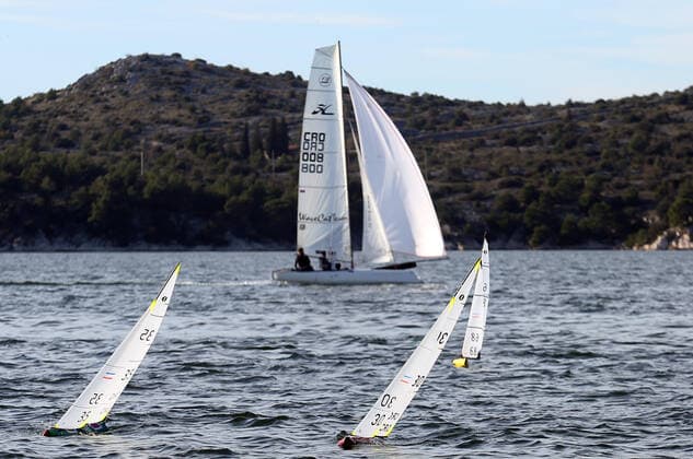 model boat sailing regatta in Sibenik, Croatia