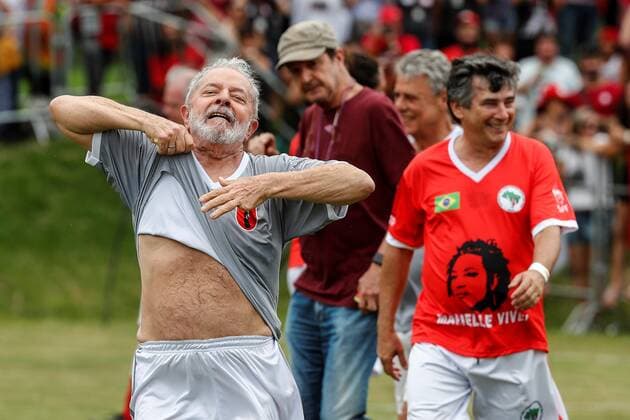 Brazil, Ex-President Lula da Silva at charity football match in Guararema