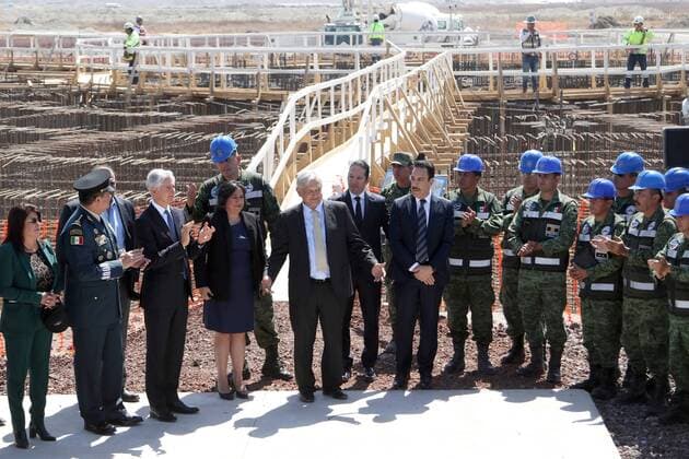 Mexico, President Obrador visits construction site of Felipe Angeles airport in Santa Lucia