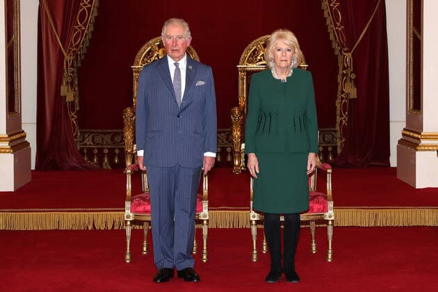 London, Prince Charles and Duchess Camilla at the award ceremony at Buckingham Palace