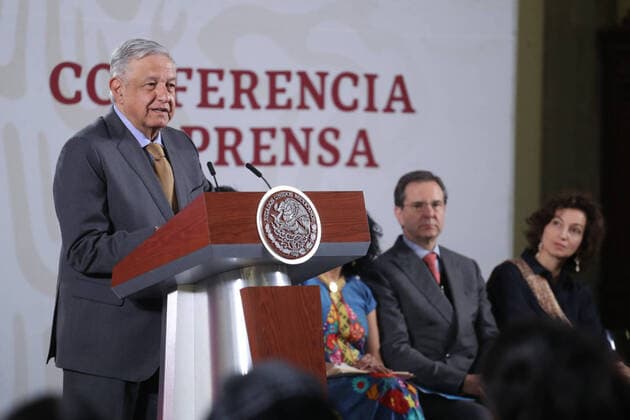 Mexico, Andres Manuel Lopez Obrador and Audrey Azoulay in Mexico City