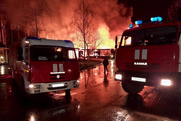 Moscow, fire in a hotel and golf resort