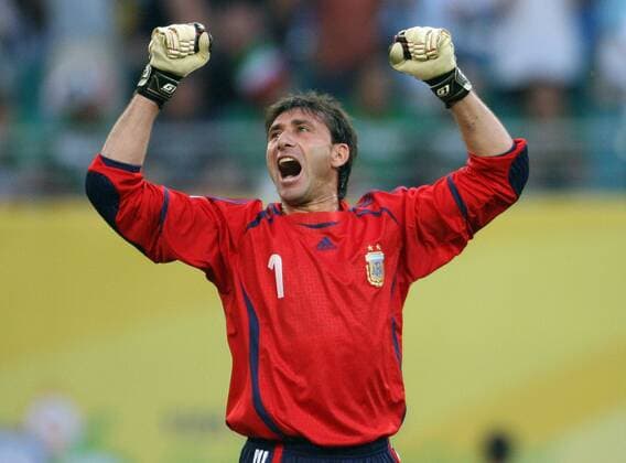Torwart Roberto Abbondanzieri (Argentinien) - Torjubel - Fußball WM Herren WM 2006, Länderspiel, Nationalteam, Achtelfinale, Nationaltrikot Einzelbild Leipzig Freude, Begeisterung, Fußball WM Herren WM 2006, Länderspiel, Nationalteam, Achtelfinale, Nationaltrikot Einzelbild Leipzig Freude, Begeisterung,