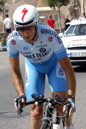 Davide Rebellin (Italien Gerolsteiner) - Radsport Herren Vuelta a Espana 2006, Spanienrundfahrt, ProTour, Straßenradsport, Straße, Rad, Zeitfahren Einzelbild 14. Etappe: Cuenca Radsport Herren Vuelta a Espana 2006, Spanienrundfahrt, ProTour, Straßenradsport, Straße, Rad, Zeitfahren Einzelbild 14. Etappe: Cuenca