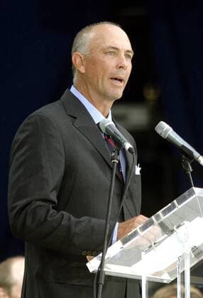 Kapitän Tom Lehman (Team USA) hält anlässlich der Eröffnungsfeier zum Ryder Cup eine Ansprache - (STR20060721027) Golf Herren Ryder Cup 2006, Rydercup, PGA Tour, Eröffnung, Eröffnungszeremonie, Zeremonie Einzelbild Straffan Golf Herren Ryder Cup 2006, Rydercup, PGA Tour, Eröffnung, Eröffnungszeremonie, Zeremonie Einzelbild Straffan