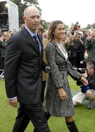 Kapitän Tom Lehman (Team USA) mit seiner Ehefrau Melissa während der Eröffnungsfeier des Ryder Cup 2006 - (STR20060721034) Golf Herren Ryder Cup 2006, Rydercup, PGA Tour, Eröffnung, Eröffnungszeremonie, Zeremonie Gruppe Straffan Golf Herren Ryder Cup 2006, Rydercup, PGA Tour, Eröffnung, Eröffnungszeremonie, Zeremonie Gruppe Straffan