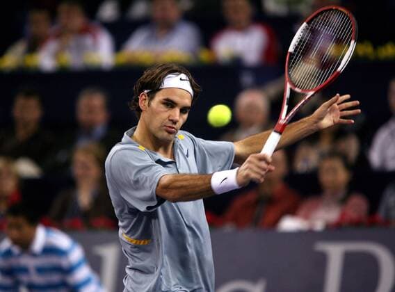 Roger Federer (Schweiz) Tennis Herren Masters Cup 2006, Masterscup, ATP WM, Tour, Series, Einzelbild Shanghai Dynamik, Tennis Herren Masters Cup 2006, Masterscup, ATP WM, Tour, Series, Einzelbild Shanghai Dynamik,