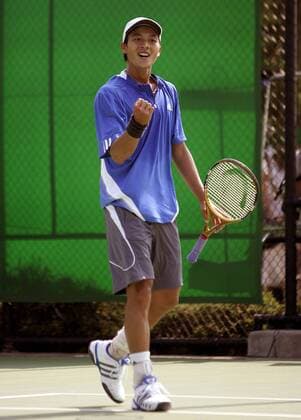 Lu Yen Hsun (Taiwan) - Jubel Tennis Herren Australian Open 2007, Grand Slam, ATP Tour, Einzelbild Melbourne Freude, Begeisterung, Tennis Herren Australian Open 2007, Grand Slam, ATP Tour, Einzelbild Melbourne Freude, Begeisterung,