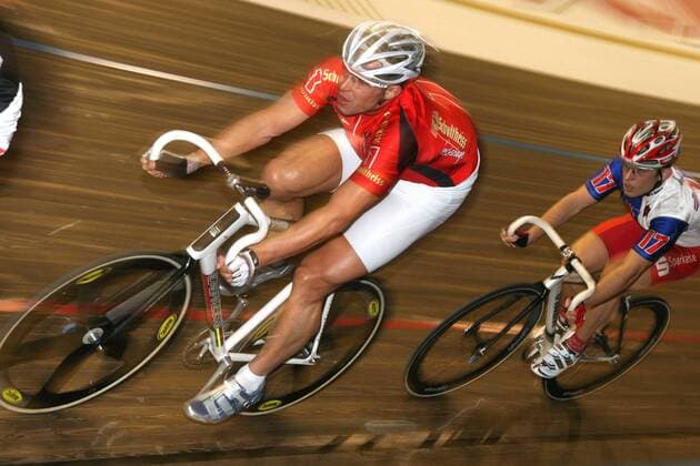 Robert Bartko (li.) vor Stefan Löffler (beide Deutschland) Radsport Herren 96. Berliner Tage Rennen 2007, Sechstagerennen, Sechstage, Sechs, Sixdays, six days, Vdig Gruppe Berlin Dynamik, Radsport Herren 96. Berliner Tage Rennen 2007, Sechstagerennen, Sechstage, Sechs, Sixdays, six days, Vdig Gruppe Berlin Dynamik,