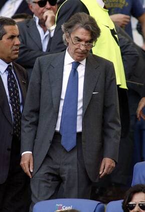 Präsident Massimo Moratti (Inter Mailand) nachdenklich - Fußball Herren Coppa Italia 2006 2007, Italienischer Pokal, Pokalspiel, FC Internazionale Mailand, Halbfinale Einzelbild Rom Nachdenklichkeit, Skepsis, Fußball Herren Coppa Italia 2006 2007, Italienischer Pokal, Pokalspiel, FC Internazionale Mailand, Halbfinale Einzelbild Rom Nachdenklichkeit, Skepsis,
