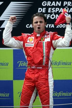 Sieger Felipe Massa (Brasilien Ferrari) jubelt Motorsport Grand Prix Herren Großer Preis von Spanien 2007, Formel 1 Weltmeisterschaft, F1, F, GP, WM Einzelbild Circuit de Catalunya Barcelona Begeisterung, Freude, Motorsport Grand Prix Herren Großer Preis von Spanien 2007, Formel 1 Weltmeisterschaft, F1, F, GP, WM Einzelbild Circuit de Catalunya Barcelona Begeisterung, Freude,