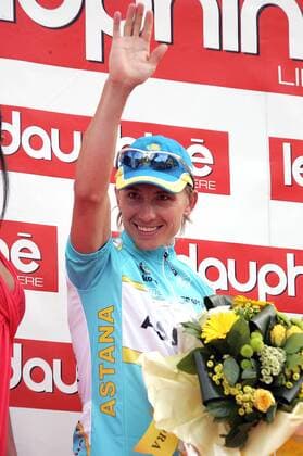 Maxim Iglinskiy (Kasachstan Astana) gewinnt die 6. Etappe der Dauphine Libere 2007 Radsport Herren Dauphine Libere 2007, ProTour, Straßenradsport, Straße, Rad Einzelbild 6. Etappe: Gap - Valloire Freude, Radsport Herren Dauphine Libere 2007, ProTour, Straßenradsport, Straße, Rad Einzelbild 6. Etappe: Gap - Valloire Freude,