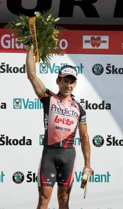 Robbie McEwen (Australien Predictor Lotto) gewinnt die 5. Etappe der Tour de Suisse 2007 Radsport Herren Tour de Suisse 2007, ProTour, Straßenradsport, Straße, Rad Einzelbild 5. Etappe: Vaduz - Giubiasco Freude, Radsport Herren Tour de Suisse 2007, ProTour, Straßenradsport, Straße, Rad Einzelbild 5. Etappe: Vaduz - Giubiasco Freude,
