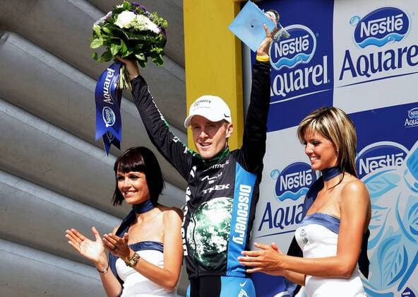 Levi Leipheimer (USA Discovery Channel) gewinnt das Zeitfahren bei der 19. Etappe der Tour de France 2007 Radsport Herren Tour de France 2007, ProTour, Straßenradsport, Straße, Rad, Zeitfahren, Einzelzeitfahren Gruppe 19. Etappe: Cognac - Angouleme Freude, Radsport Herren Tour de France 2007, ProTour, Straßenradsport, Straße, Rad, Zeitfahren, Einzelzeitfahren Gruppe 19. Etappe: Cognac - Angouleme Freude,