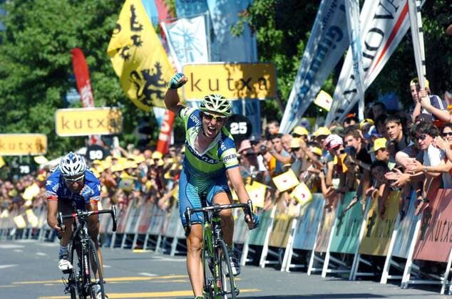 Leonardo Bertagnolli (Italien Liquigas, re.) gewinnt den Clasica San Sebastian 2007 vor Juan Manuel Garate (Spanien Quick Step Innergetic) - Radsport Herren Clasica San Sebastian 2007, Straßenradsport, Straße, Rad, ProTour Gruppe Freude, Begeisterung, Radsport Herren Clasica San Sebastian 2007, Straßenradsport, Straße, Rad, ProTour Gruppe Freude, Begeisterung,