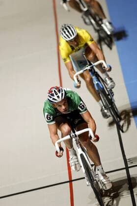 Iljo Keisse (Belgien) vor Erik Zabel (Deutschland) Radsport Herren 44. Münchener 6 Tage Rennen 2007, Sechstagerennen, Sechstage, Sechs, Sixdays, six days Gruppe München Radsport Herren 44. Münchener 6 Tage Rennen 2007, Sechstagerennen, Sechstage, Sechs, Sixdays, six days Gruppe München