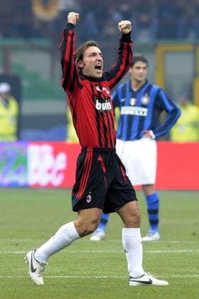 Andrea Pirlo (AC Mailand) - Torjubel - Fußball Herren Serie A 2007 2008, 1. Italienische Liga, FC Internazionale Mailand - AC Mailand 2:1, Milan, Inter Einzelbild Mailand Freude, Begeisterung, Fußball Herren Serie A 2007 2008, 1. Italienische Liga, FC Internazionale Mailand - AC Mailand 2:1, Milan, Inter Einzelbild Mailand Freude, Begeisterung,