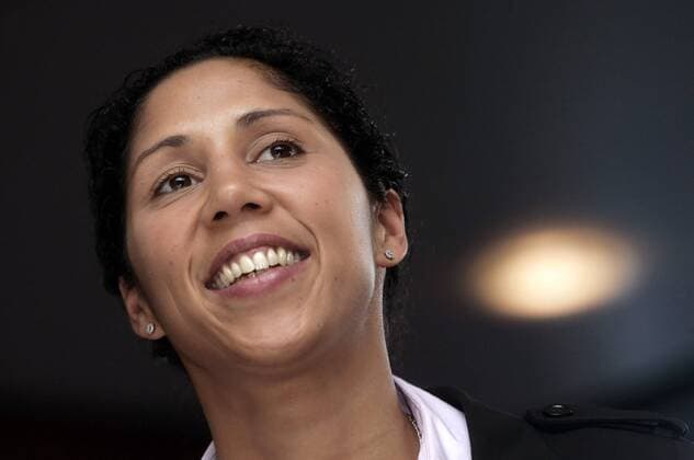 Steffi Jones (Deutschland OK Präsidentin Frauen Fußball WM 2011) anlässlich der Büro Eröffnung des OK FIFA WM 2011 in der Frankfurter DFB Zentrale Fußball Damen WM Organisation 2008, Nationalteam, Frauen, Frauenfußball, Büroeröffnung, Einweihung Porträt Frankfurt M. Freude, Fußball Damen WM Organisation 2008, Nationalteam, Frauen, Frauenfußball, Büroeröffnung, Einweihung Porträt Frankfurt M. Freude,