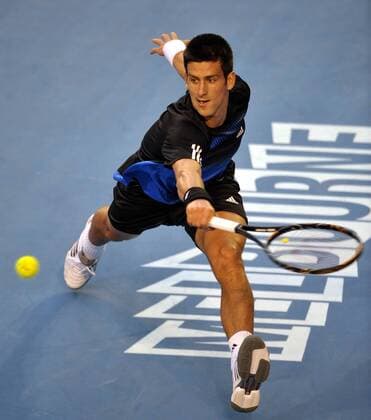 Novak Djokovic (Serbien) - Tennis Herren Australian Open 2008, Grand Slam, ATP Tour, Finale, Endspiel Einzelbild Melbourne Dynamik, Tennis Herren Australian Open 2008, Grand Slam, ATP Tour, Finale, Endspiel Einzelbild Melbourne Dynamik,