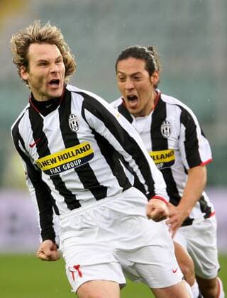 Pavel Nedved (li.) und Mauro Camoranesi (beide Juventus Turin) - Torjubel - Fußball Herren Serie A 2007 2008, 1. Italienische Liga, Juventus Turin, Juve Gruppe Turin Freude, Begeisterung, Fußball Herren Serie A 2007 2008, 1. Italienische Liga, Juventus Turin, Juve Gruppe Turin Freude, Begeisterung,