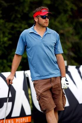 Bode Miller (USA) anlässlich der Ski und Golf WM - Alpiner Skilauf WM Herren Ski und Golf WM 2008, Ski Alpin, Skisport, Ausgleich, Ausgleichssport Einzelbild Kaprun, Zell am See Alpiner Skilauf WM Herren Ski und Golf WM 2008, Ski Alpin, Skisport, Ausgleich, Ausgleichssport Einzelbild Kaprun, Zell am See