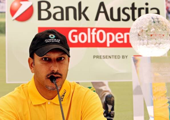 Jeev Milkha Singh (Indien), Sieger der Bank Austria Golf Open 2008, während der Pressekonferenz - Golf Herren Bank Austria Golf Open 2008, PGA European Tour, Pro Am, ProAm, Einzelbild o0 GolfOpen Oberwaltersdorf Golf Herren Bank Austria Golf Open 2008, PGA European Tour, Pro Am, ProAm, Einzelbild o0 GolfOpen Oberwaltersdorf