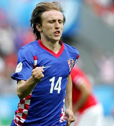 Luka Modric (Kroatien) - Torjubel - Fußball EM Herren Euro 2008, Nationalmannschaft, Länderspiel, Kroatien, Nationaltrikot Einzelbild Wien Freude, Fußball EM Herren Euro 2008, Nationalmannschaft, Länderspiel, Kroatien, Nationaltrikot Einzelbild Wien Freude,