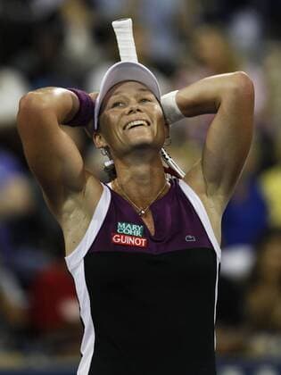 US Open 2011, USTA Billie Jean King National Tennis Center, Flushing Meadows, New York,ITF Grand Slam Tennis Tournament,Samantha Stosur(AUS) jubelt nach ihrem Sieg,Jubel,Emotion,Einzelbild, Halbkörper, Hochformat