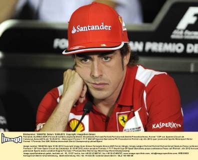 Fernando ALONSO (ESP),Ferrari,Einzelbild,angeschnittenes Einzelmotiv,Portraet,Portrait,Porträt,ernst,Gestik.Pressekonferenz,Formel 1:GP von Spanien,Circuit de Catalunya,Saison2012,am 10.05.2012.