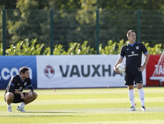 England s Frank Lampard and John Terry during training..Football - England training session - London Colney - Season 12 13 - 3 9 12 ..Mandatory Credit: David Klein Sportimage..EDITORIAL USE ONLY. No use with unauthorized audio, video, data, fixture lists, club league logos or ?live? services. Online in-match use limited to 45 images, no video emulation. No use in betting, games or single club league player publications. Please contact your account representative for further details.... EDITORIAL USE ONLY. No use with unauthorised audio, video, data, fixture lists, club league logos or live services. Online in-match use limited to 120 images, no video emulation. No use in betting, games or single club league player publications.