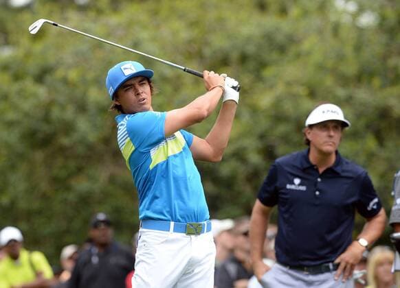May 3, 2013 - Charlotte, NC, USA - Rickie Fowler follows the path of his shot, as Phil Mickelson, right, looks on, while at the sixth tee during the second round of the Wells Fargo Championship at Quail Hollow Club in Charlotte, North Carolina, Friday, May 3, 2013. WELLS FARGO PGA Golf Herren TOURNAMENT - ZUMAm67