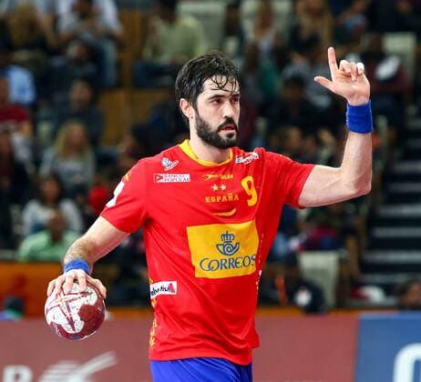 28.01.2015, Lusail Multipurpose Hall, Lusail, QAT, IHF, Handball Weltmeisterschaft der Herren, QAT, IHF WM, Herren, Daenemark vs Spanien, Viertelfinale, im Bild Raul Entrerrios (ESP) during the IHF Handball World Championship WM Weltmeisterschaft quarterfinal match between Denmark and Spain at the Lusail Multipurpose Hall, Lusail, Qatar on 2015 01 28. EX_PUC