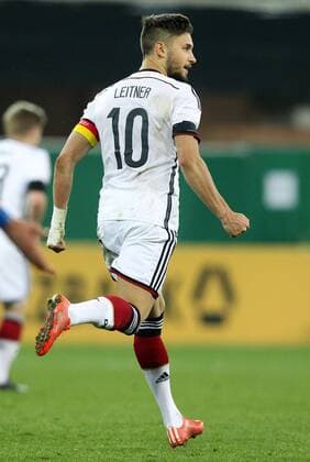 v.li.: Moritz Leitner (Deutschland) mit Torjubel, celebrate the goal, goal celebration, Jubel über das Tor 2:2, nach Elfmeter, Strafstoß, penalty kick, Aktion, Action Fussball, Testspiel, U 21-Männer, Deutschland - Italien, xmrx