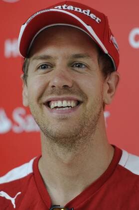 Aktuell Motorsport, Formel 1, GP Barcelona, Pressetermin Ferrari mit Sebastian Vettel und Kimi Räikkönen Sebastian VETTEL,GER (Scuderia Ferrari),Aktion,Einzelbild,angeschnittenes Einzelmotiv,Portraet,Portrait,Porträt,lacht,lachen,lachend,optimistisch,gutgelaunt. Pressekonferenz. Formel 1:GP von Spanien,Circuit de Catalunya,Saison2015,am 07.05.2015.