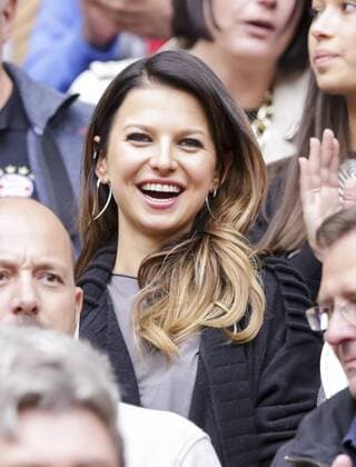 Anna, Frau von Robert LEWANDOWSKI, BVB 9Portrait, Porträt , lacht, lächelt, lachend, smile, froh, happy , FC BAYERN MUENCHEN - FSV MAINZ 05 (2-0) Fussball 1. Bundesliga , Muenchen, am 23.05.2015, 34.Spieltag, Saison 2014 2015, 1.Liga, 1.Bundesliga, FCB, Deutscher Meister
