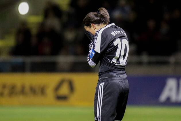 Dzsenifer Marozsan (Frankfurt, 10), enttäuscht schauend, Enttäuschung, Frustration, disappointed, pessimistisch, Fussball, UEFA Women s Champions League, 1. FFC Frankfurt - Lilleström SK Kvinner, xozx