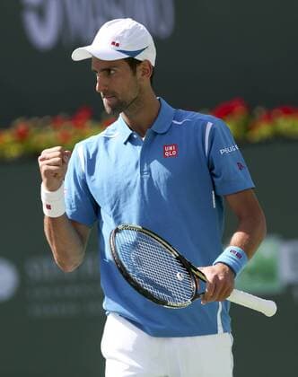 March 19, 2016 - Los Angeles, California, U.S - Novak Djokovic, of Serbia, in actions defeating Rafael Nadal, of Spain, during the men singles.semifinal match of the BNP Paribas Open tennis tournament on Saturday, March 19, 2016 in Indian Wells, California. Â Djokovic.won 7-6, 6-2. BNP Paribas Open 2016 Men s Singles Semifinal - ZUMAc68_