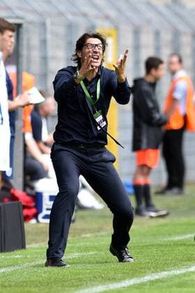 GER, UEFA U19 EURO 2016, Halbfinale, England (ENG) vs Italien (ITA) 21.07.2016, Hardtwaldstadion, Sandhausen, GER, UEFA U19 EURO 2016, Play-Off, im Bild: Paolo Vanoli (Trainer, Italien Italy (ITA) mit Emotionen nordphotox xFabisch