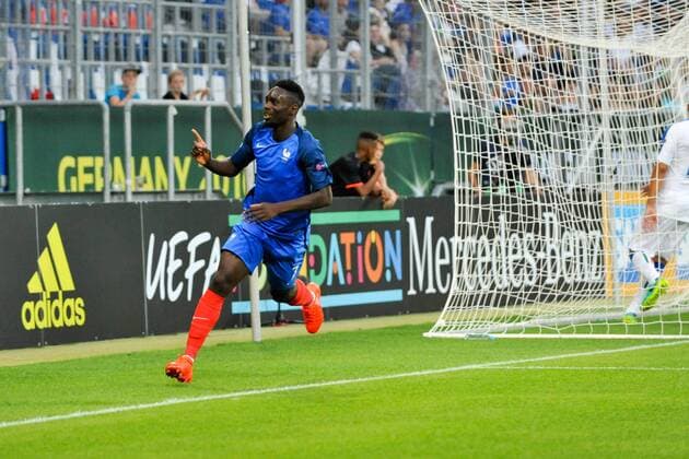 GER, UEFA U19 2016, Finale, Frankreich (FRA) vs Italien (ITA) 24.07.2016, Rhein-Neckar-Arena, Sinsheim, GER, UEFA U19 EURO 2016, Finale, France (FRA) vs Italy (ITA), picture shows im Bild: Jean-Kevin Augustin ( 7, Frankreich France (FRA)) jubelt ueber sein Tor zum 1:0 Foto © nordphoto Fabisch nordphotox xFabisch