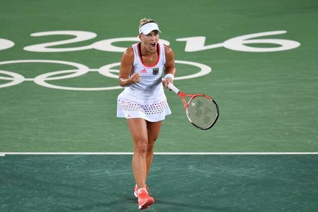 Angelique KERBER (GER), Jubel,Freude,Begeisterung, Aktion,Einzelaktion, Einzelbild,Freisteller,Ganzkoerperaufnahme,ganze Figur. Tennis,Frauen,women,am 12.08.2016,Olympic Tennis Center, Olympische Sommerspiele 2016, vom 05.08. - 21.08.2016 in Rio de Janeiro Brasilien.