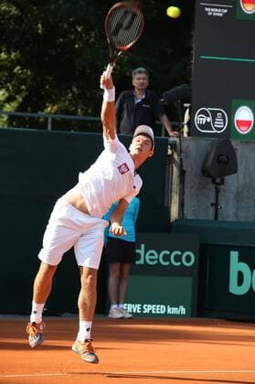 GER, Davis Cup, Deutschland vs. Polen, Einzel 16.09.2016, LTTC Rot-Weiss-Berlin, Berlin, GER, Davis Cup, Deutschland vs. Polen, Auslosung, im Bild Kamil Majchrzak (POL) nordphotox xEngler